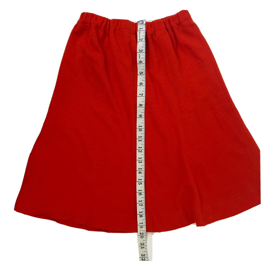 Vintage 1970s Pre-teen Girls Skirt Mod Bright Stretch Knit‎ Red Sz 10  Handmade - Picture 3 of 4